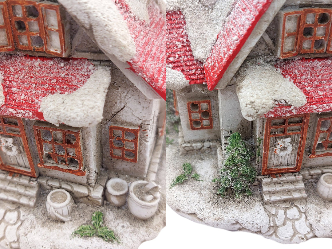 Snow-Covered House Christmas Ceramic Ornament by Wizardi F07N7-18