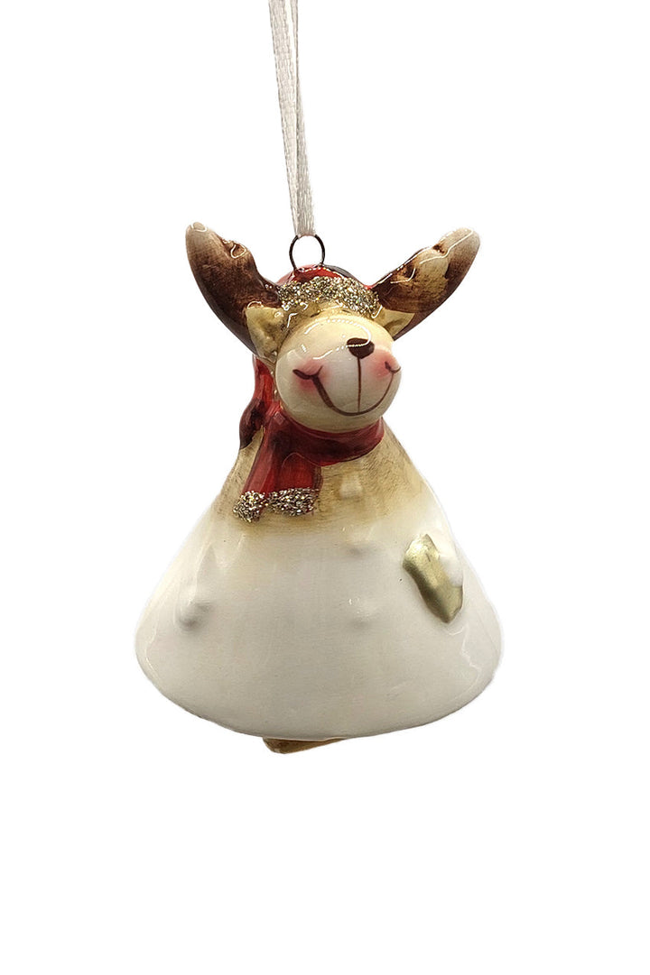Bell - Reindeer Christmas Ceramic Ornament by Wizardi F07N7-23