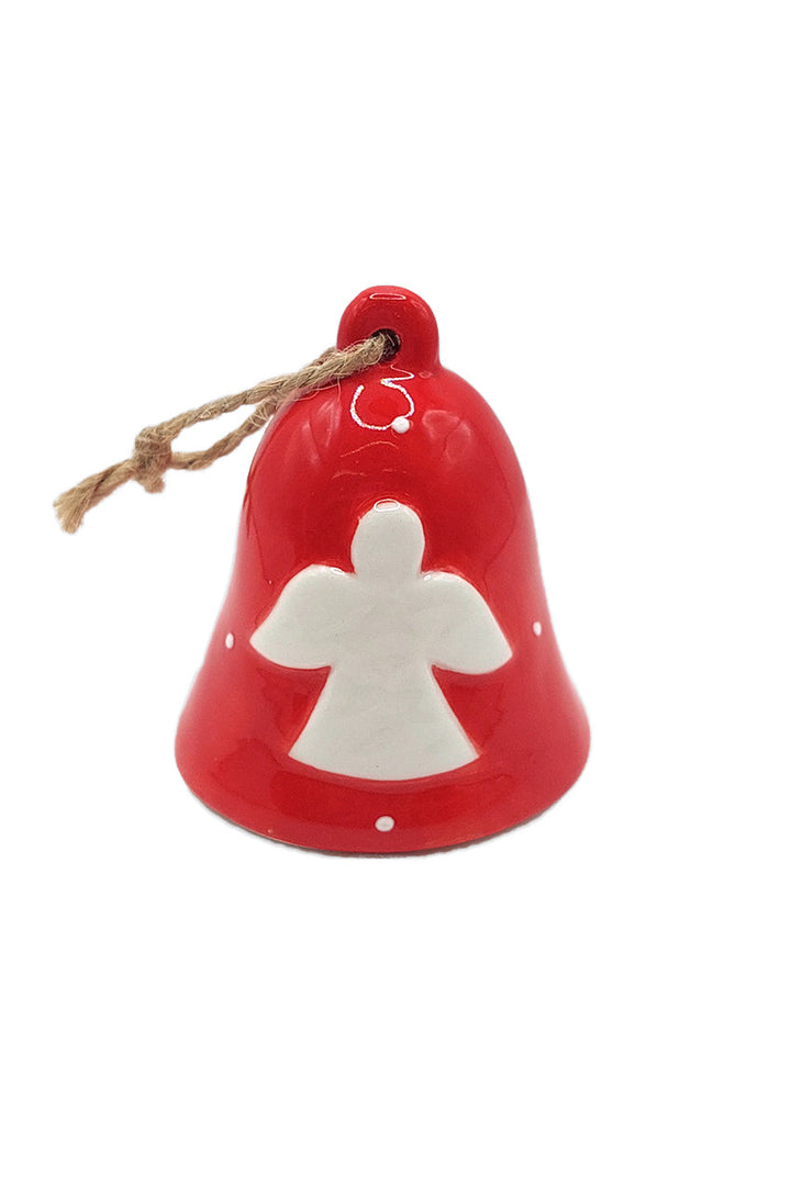 Angel Bell Christmas Ceramic Ornament by Wizardi F07N7-26