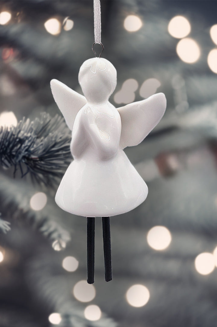 Bell - Angel Christmas Ceramic Ornament by Wizardi F07N7-27