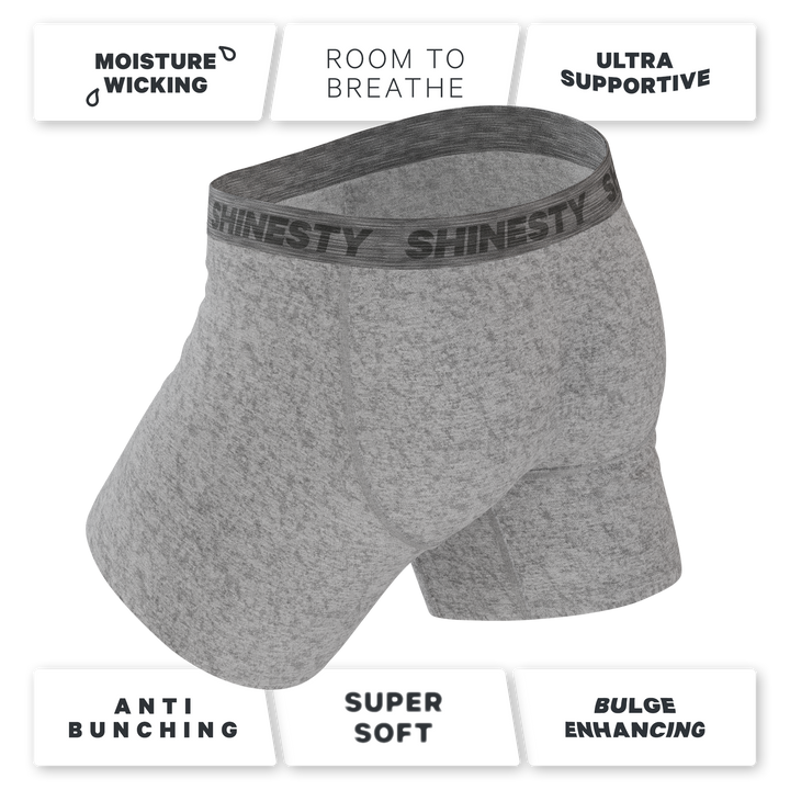 The Flintstone | Heather Grey and Black Ball Hammock® Pouch Underwear With Fly