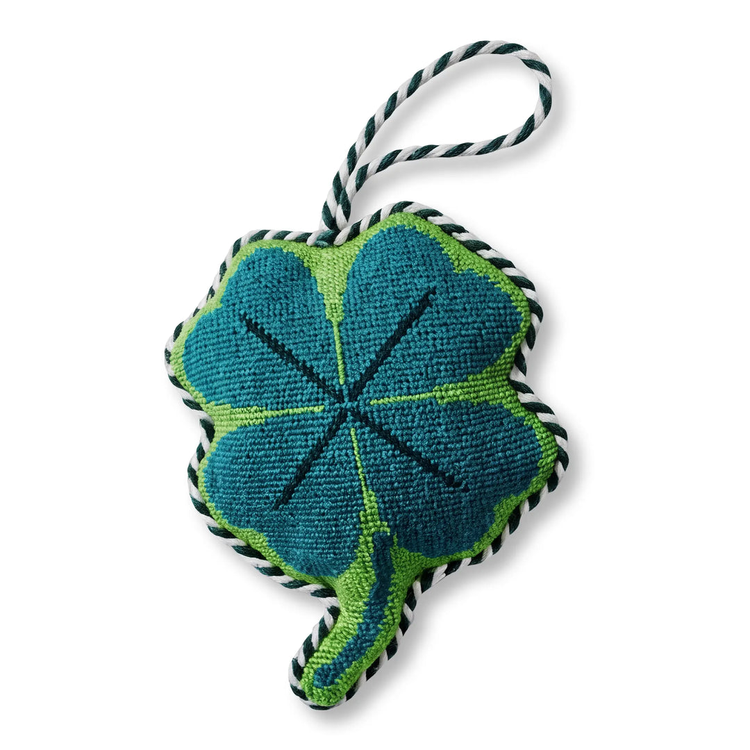 Needlepoint Icon Ornament - Four Leaf Clover
