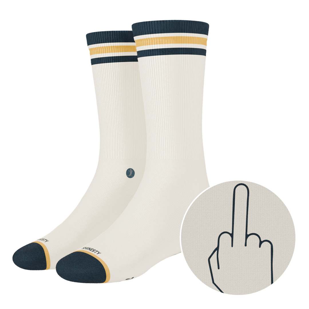 The Friendly Fire | Middle Finger Heel Hammock™ Crew Socks