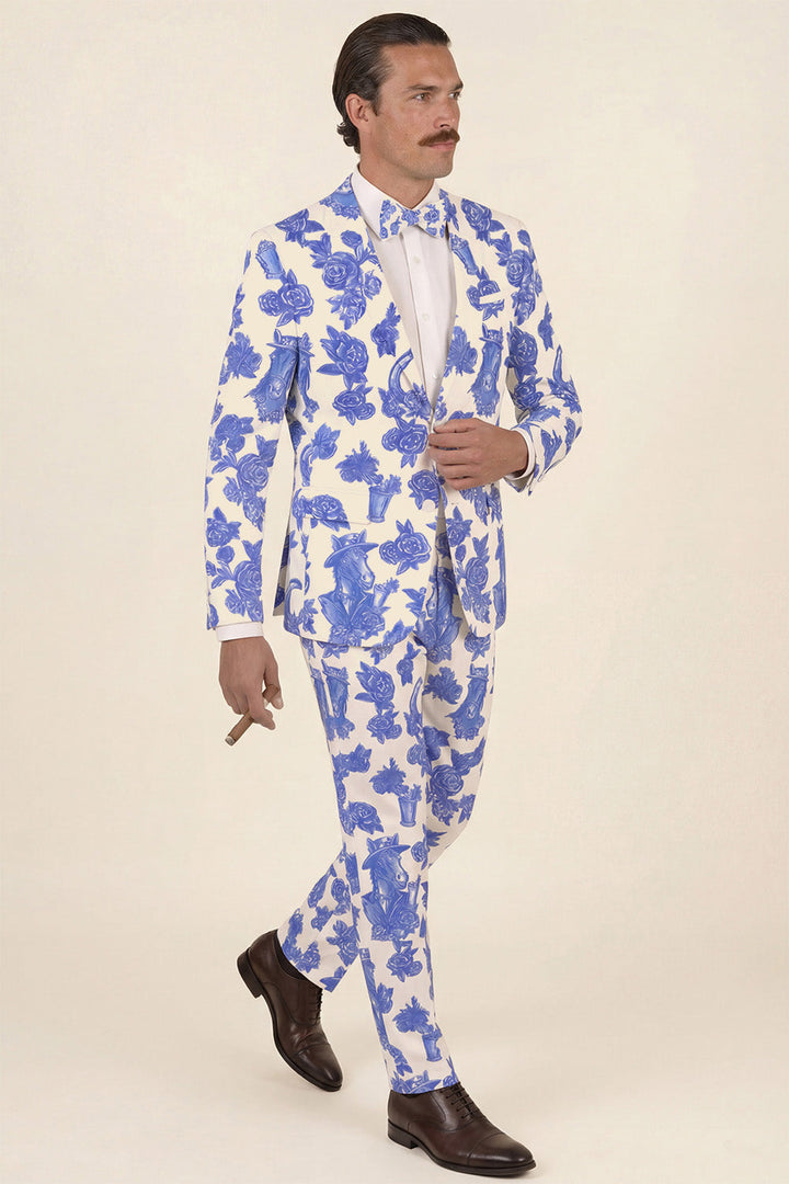 The Thoroughbred | Blue Spring Toile Suit Pants