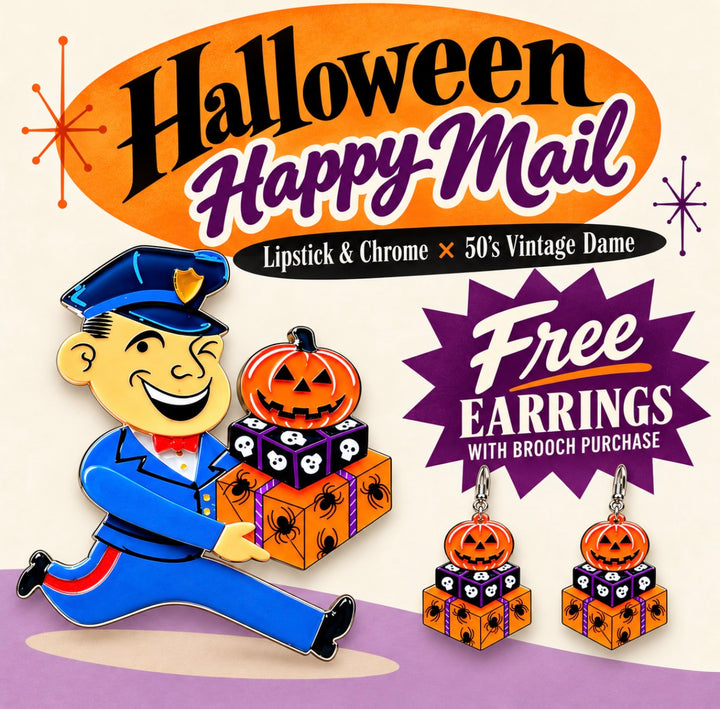 Halloween Happy Mail Brooch & Earrings Bundle