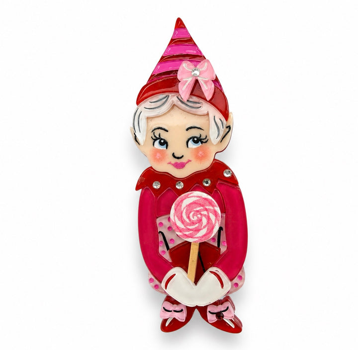 Peppymint Pixie Kneehugger Brooch by 50's Vintage Dame x Lipstick & Chrome