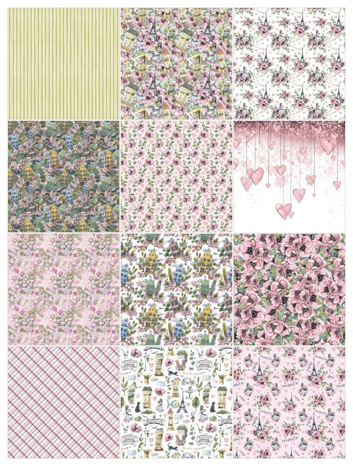 Romantic Story Scrapbook Paper Pack. 12 Sheets of 15.2x15.2cm Heavyweight Paper Pad F07M2-3 AC230312-06