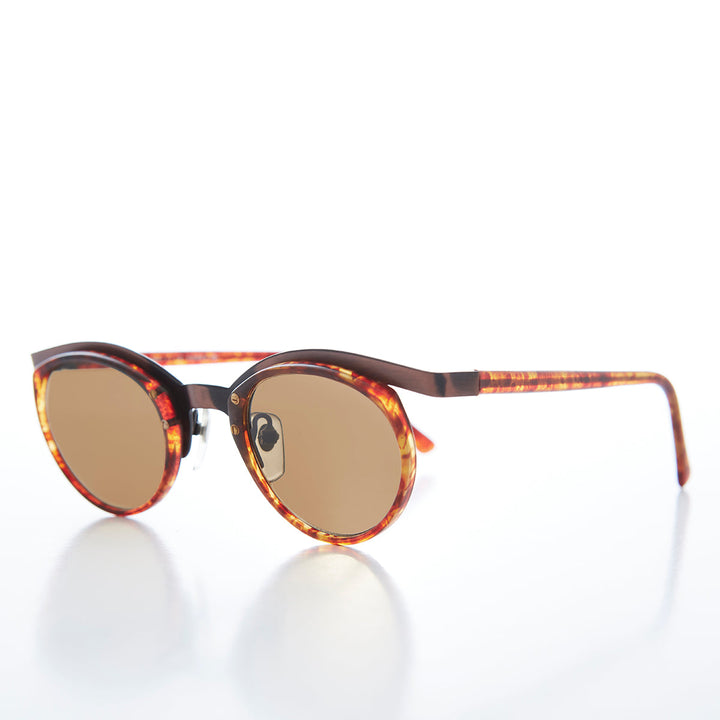 Unique Round Edgy Floating Rim Sunglass - Gavi