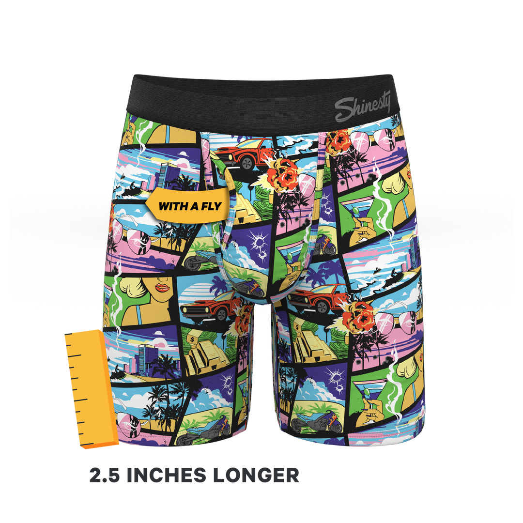 The Gas Pedal | Pop Art Long Leg Ball Hammock® Pouch Underwear With Fly