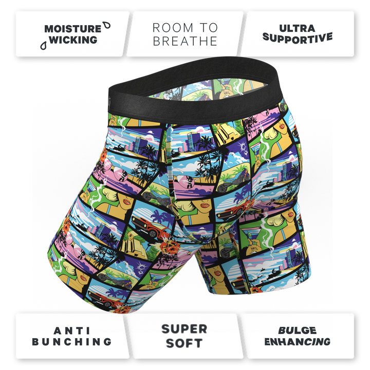 The Gas Pedal | Pop Art Long Leg Ball Hammock® Pouch Underwear With Fly