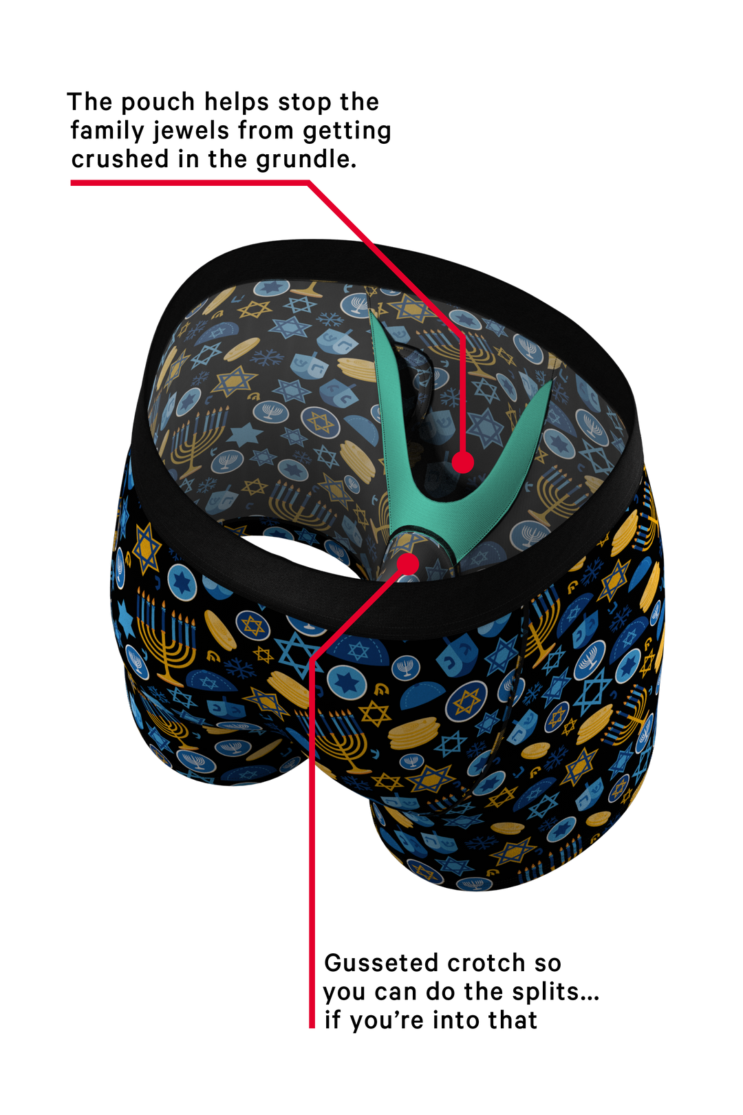 The Gelty Pleasure | Hanukkah Ball Hammock® Pouch Underwear With Fly