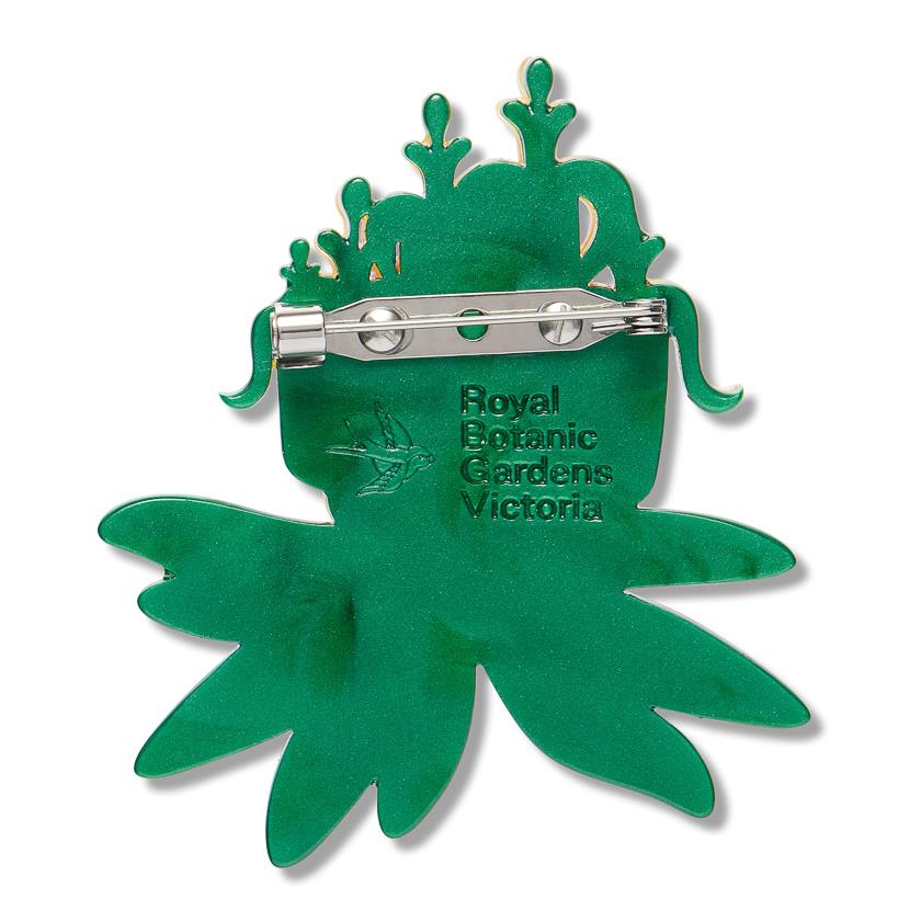 Long-flower Mistletoe Brooch – Erstwilder x Royal Botanic Gardens Victoria collector's tin packaging