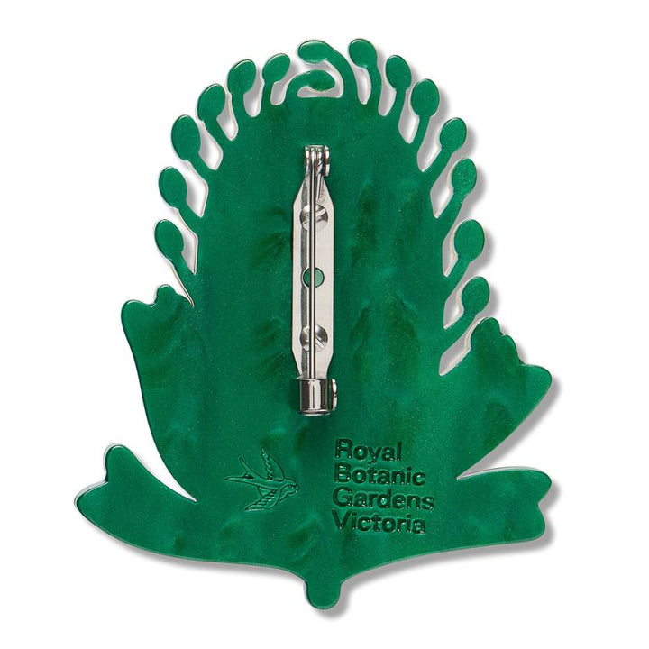 Mountain Banksia Brooch – Erstwilder x Royal Botanic Gardens Victoria collector's tin packaging