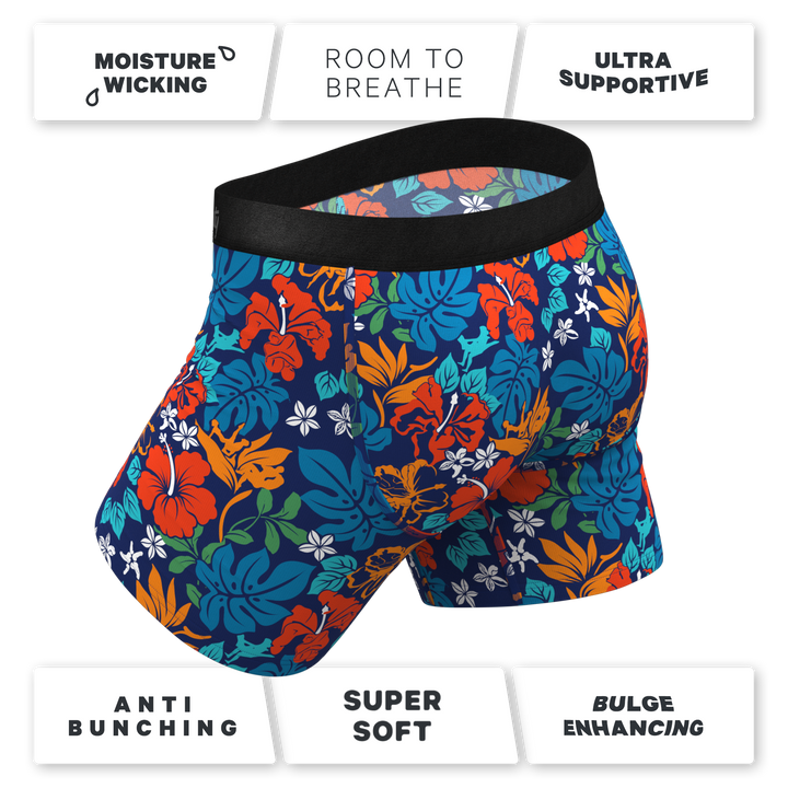 The Get Lei'd | Naughty Tropical Ball Hammock® Pouch Underwear With Fly