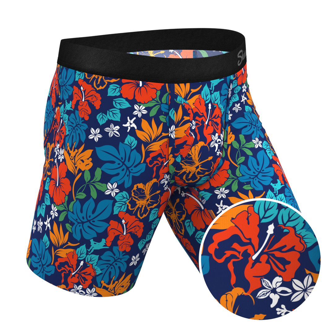 The Get Lei'd | Naughty Tropical Long Leg Ball Hammock® Pouch Underwear With Fly