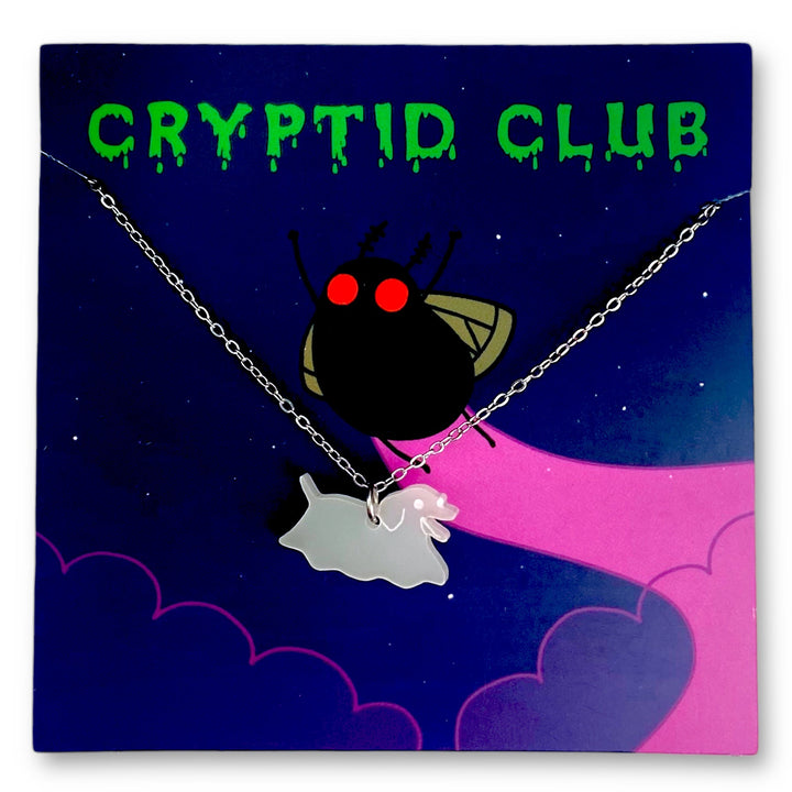 Cryptid Club Dog Ghost Necklace- GLOWS!