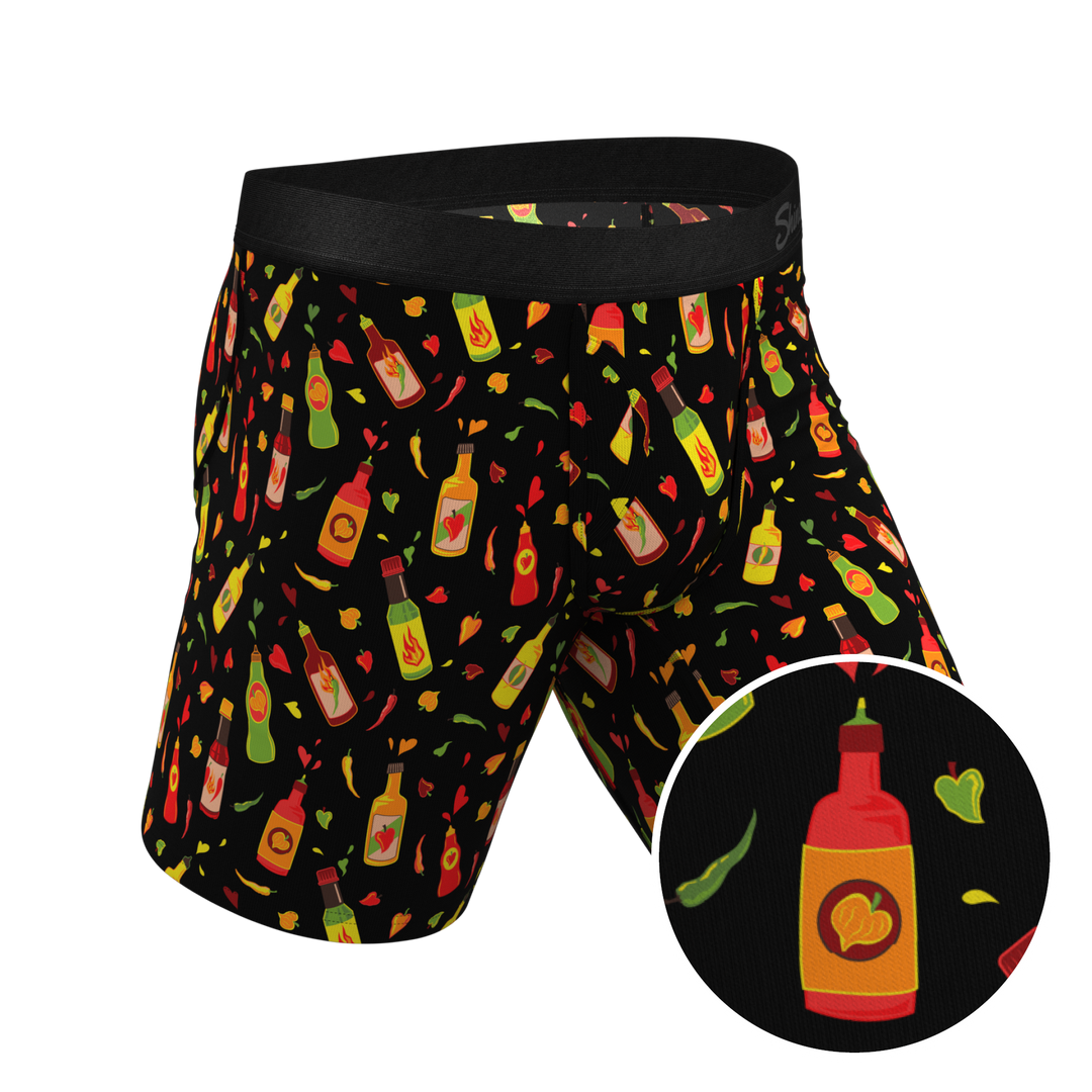 The Gotcha Sriracha | Hot Sauce Long Leg Ball Hammock® Pouch Underwear With Fly