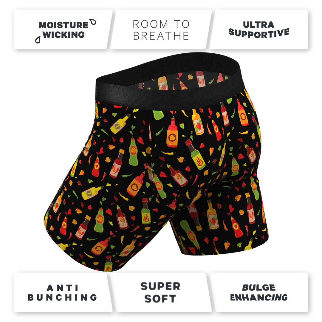 The Gotcha Sriracha | Hot Sauce Long Leg Ball Hammock® Pouch Underwear With Fly