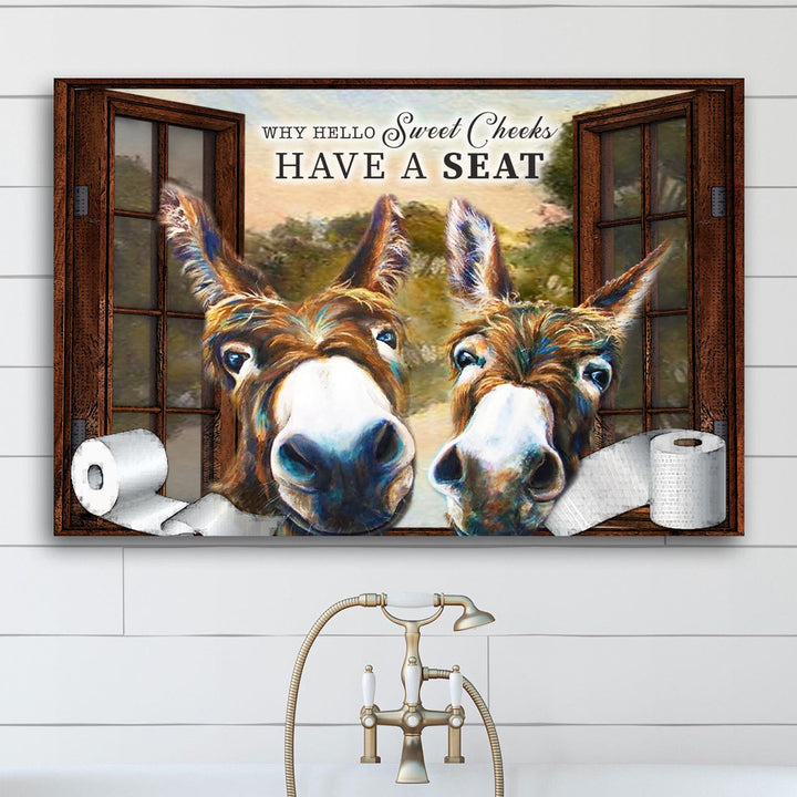 Have A Seat Sweet Cheeks Bathroom Sign