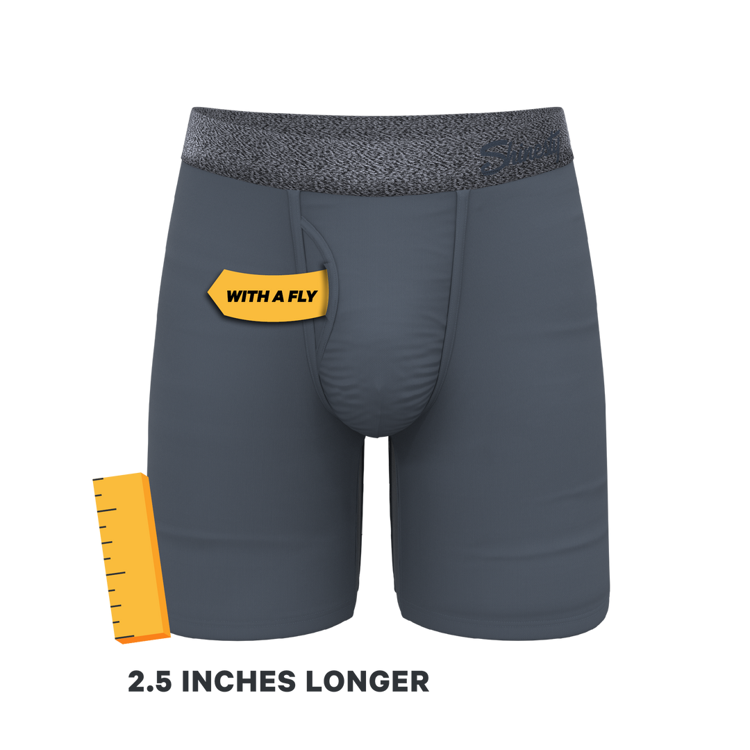 The Graphite | Tonal Grey Long Leg Ball Hammock® Pouch Underwear With Fly