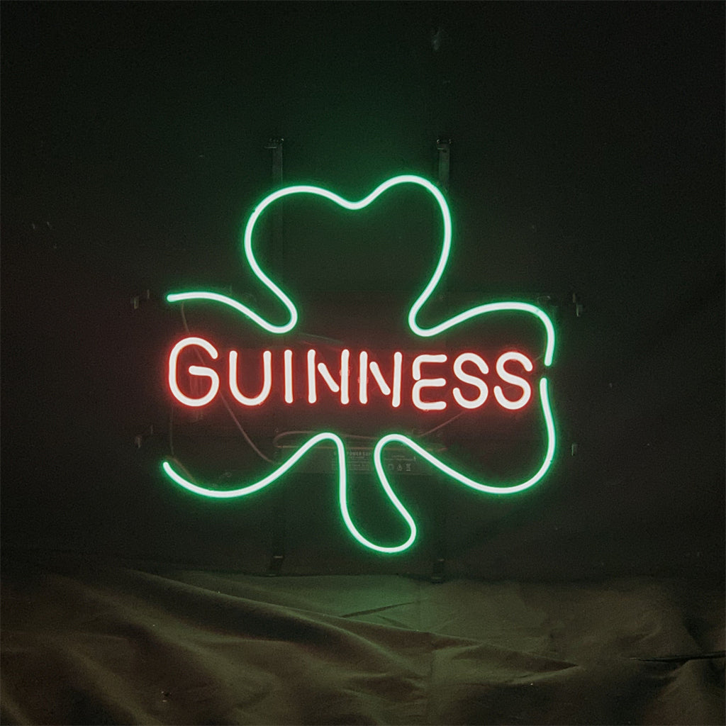 Guinness with Clover Lager Beer Neon Sign Light