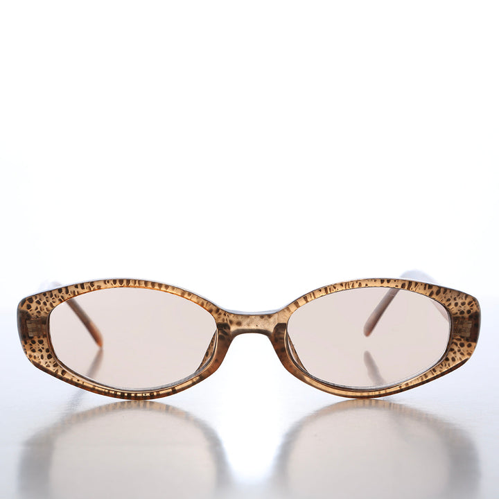 90s Oval Sunglasses with Light Tinted Lenses - Helena