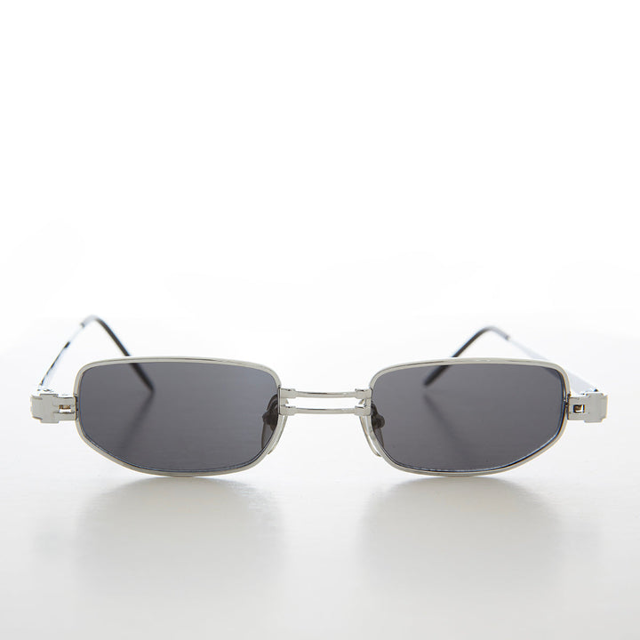 Small Rectangle Metal Punk Vintage Sunglasses - Hitch