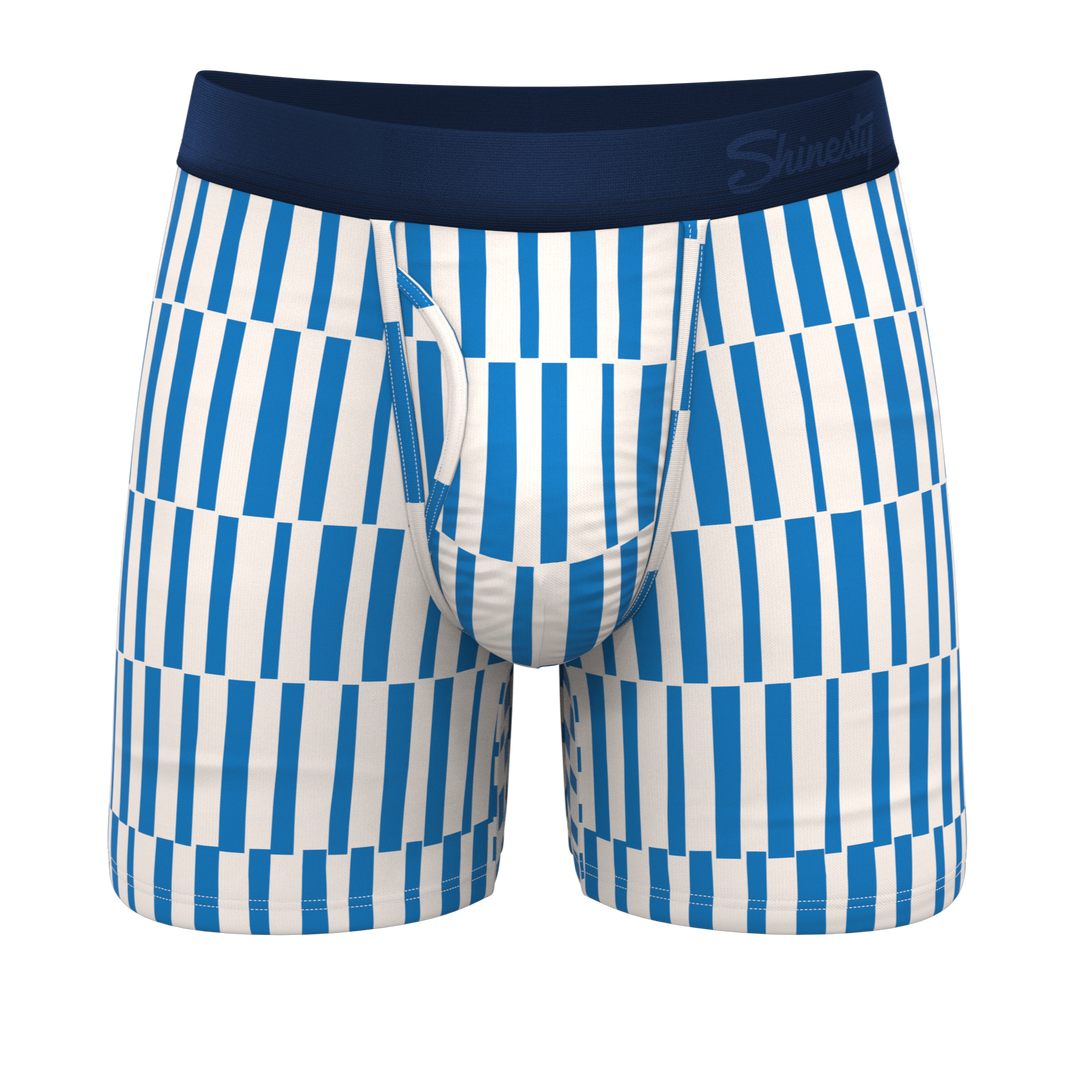 The Hamptons | Blue Mosaic Stripe Ball Hammock® Pouch Underwear With Fly