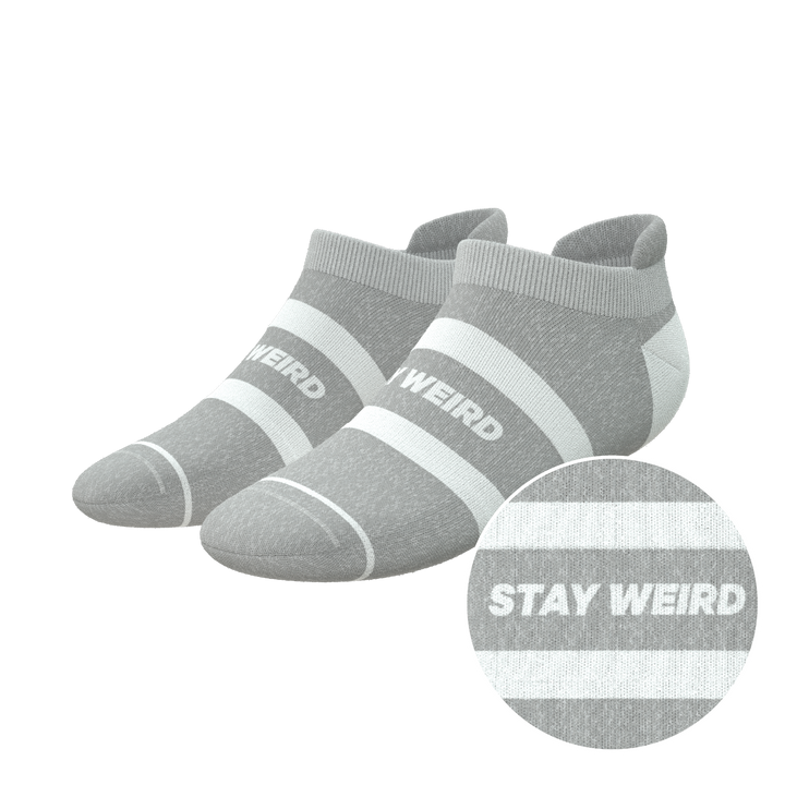 The Haze | Grey and White Stripe Heel Hammock™ Ankle Socks