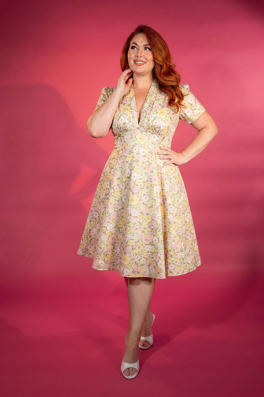 Madison Dress - Abigail Floral, Green