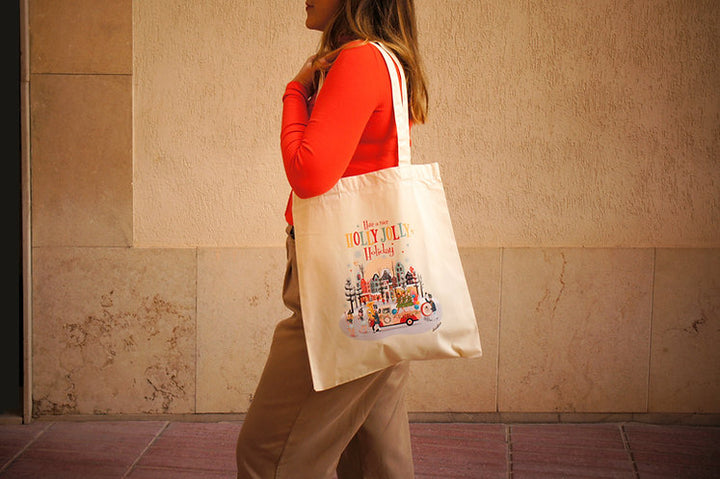 Holly Jolly Holiday Tote Bag by Laliblue