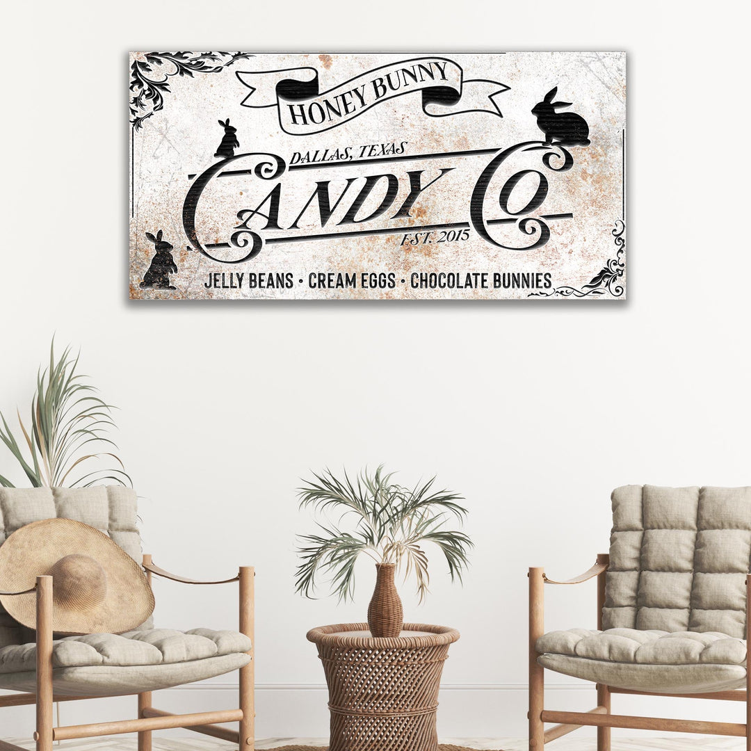 Honey Bunny Candy Company Sign