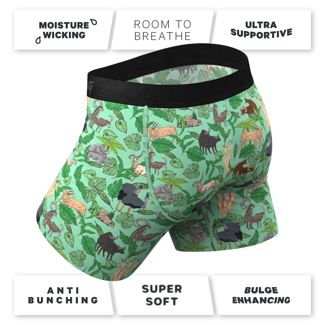 The Hornography | Tropical Animals Ball Hammock® Pouch Underwear With Fly