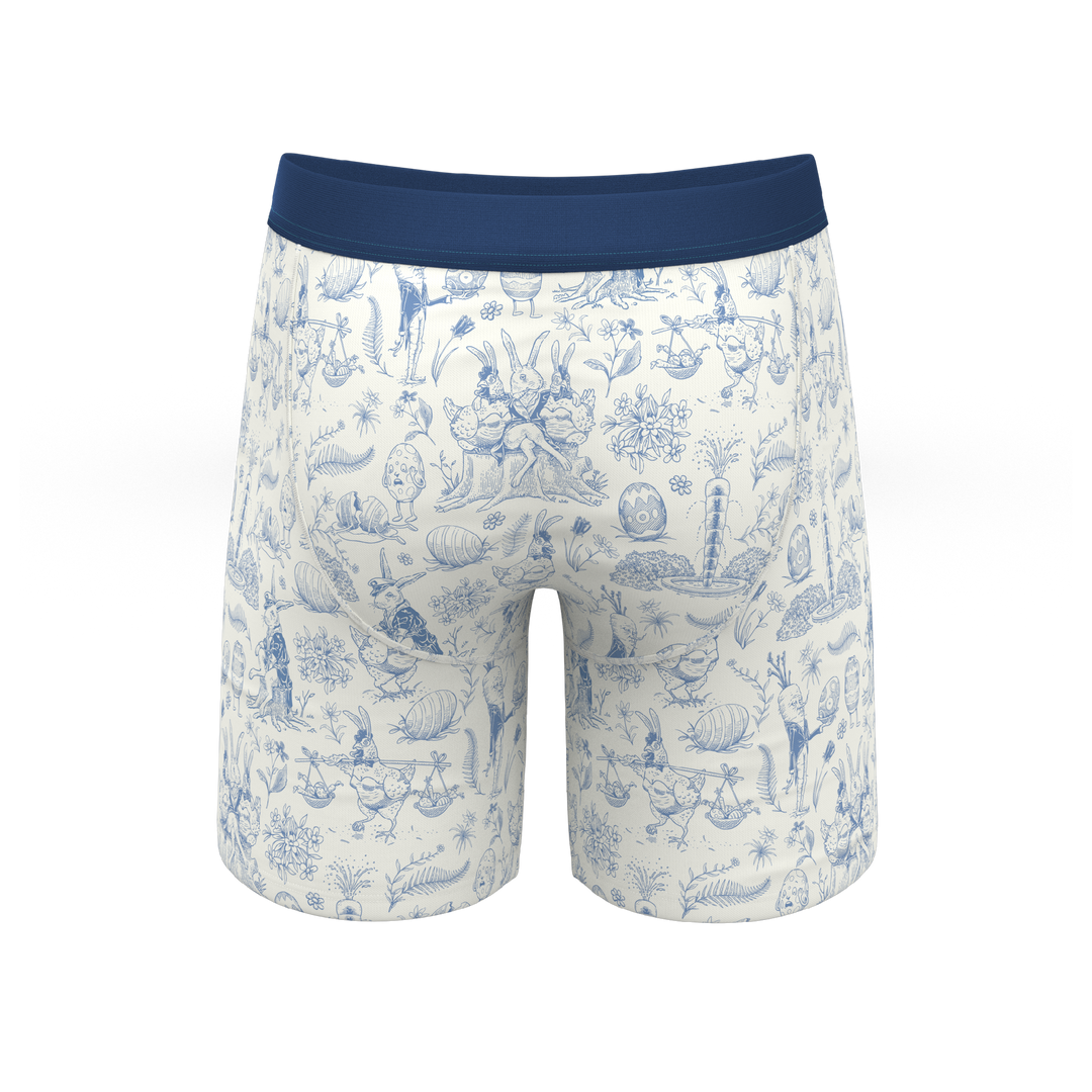 The Hot Cottontail | Easter Toile Long Leg Ball Hammock® Pouch Underwear With Fly