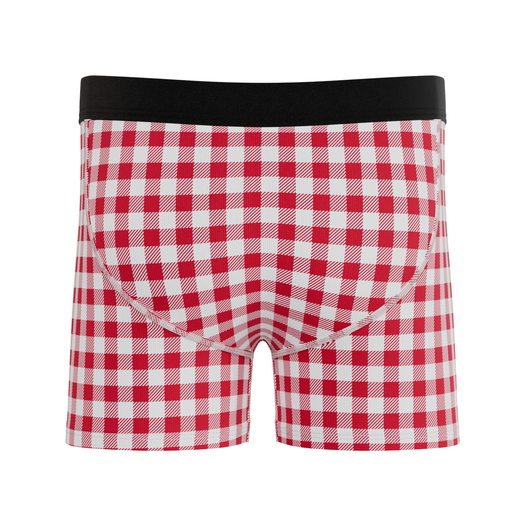 The Hot Diggity | Red Gingham Boy's Boxer Briefs
