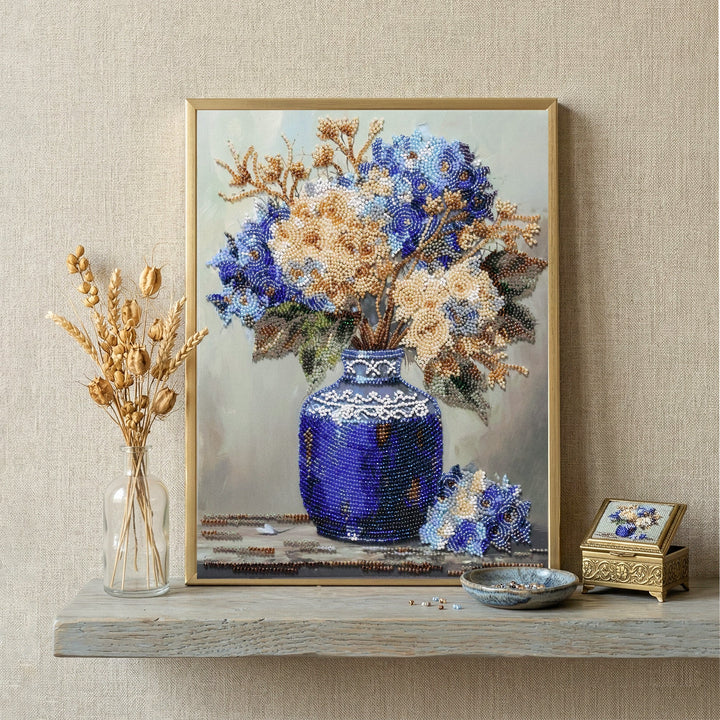 Main Hydrangeas in Pocelain Bead Embroidery Kit by Abris Art AB-975