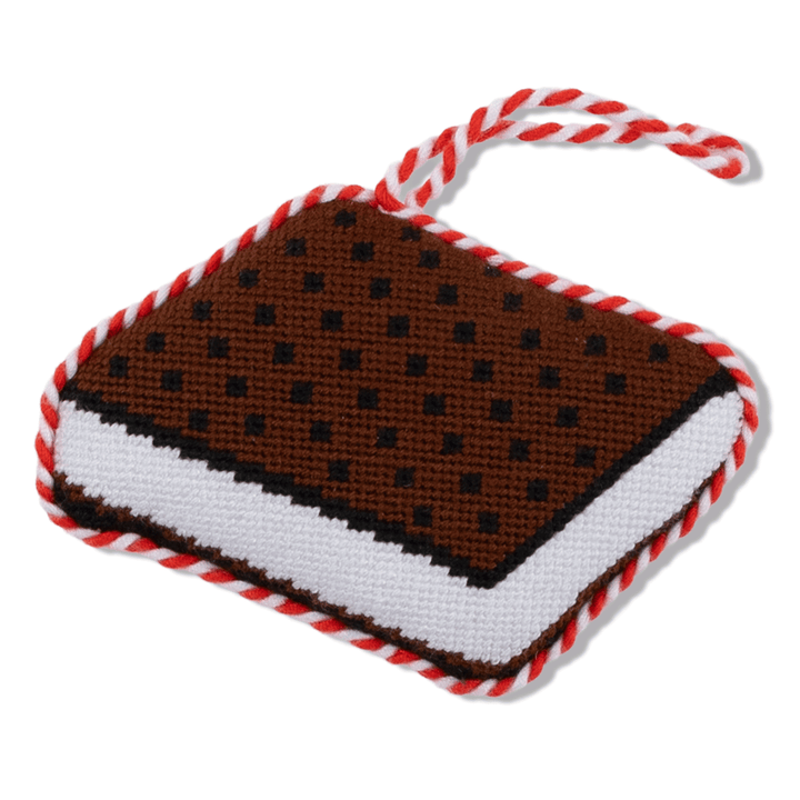 Needlepoint Icon Ornament - Ice Cream Sandwich