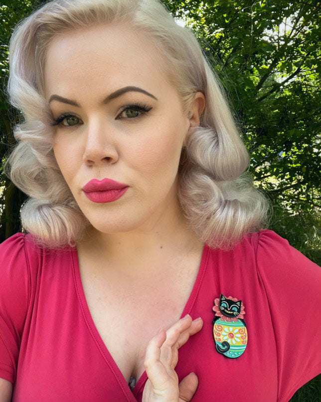 Eggcellent Black Cat Brooch Johanna Parker x Lipstick & Chrome