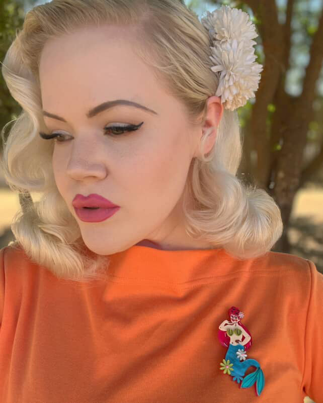 Pearl the Mermaid Brooch by Marla VonDuta x Lipstick & Chrome