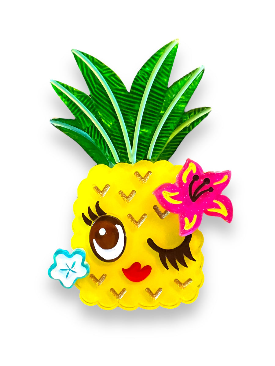 Pucker Up Pineapple Brooch by Miss Fluff x Lipstick & Chrome – view 3