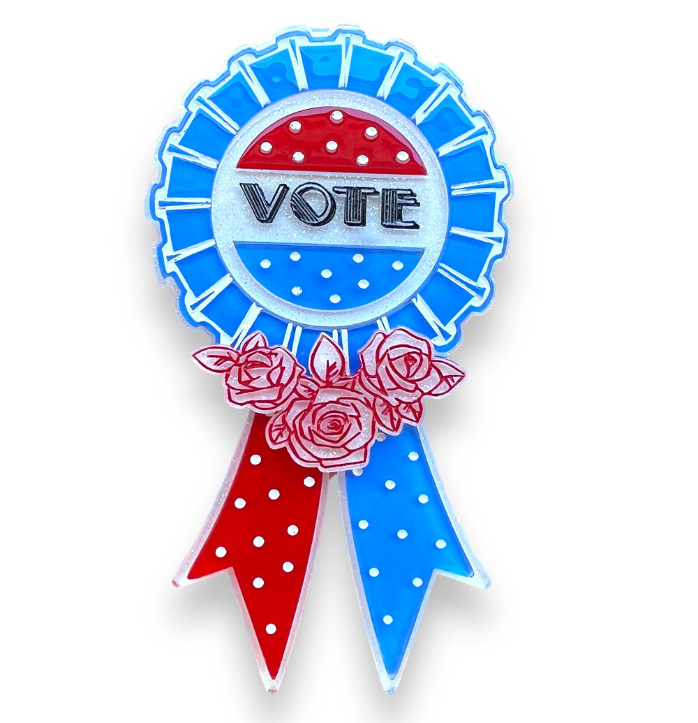 use your vote ribbon brooch poly paige