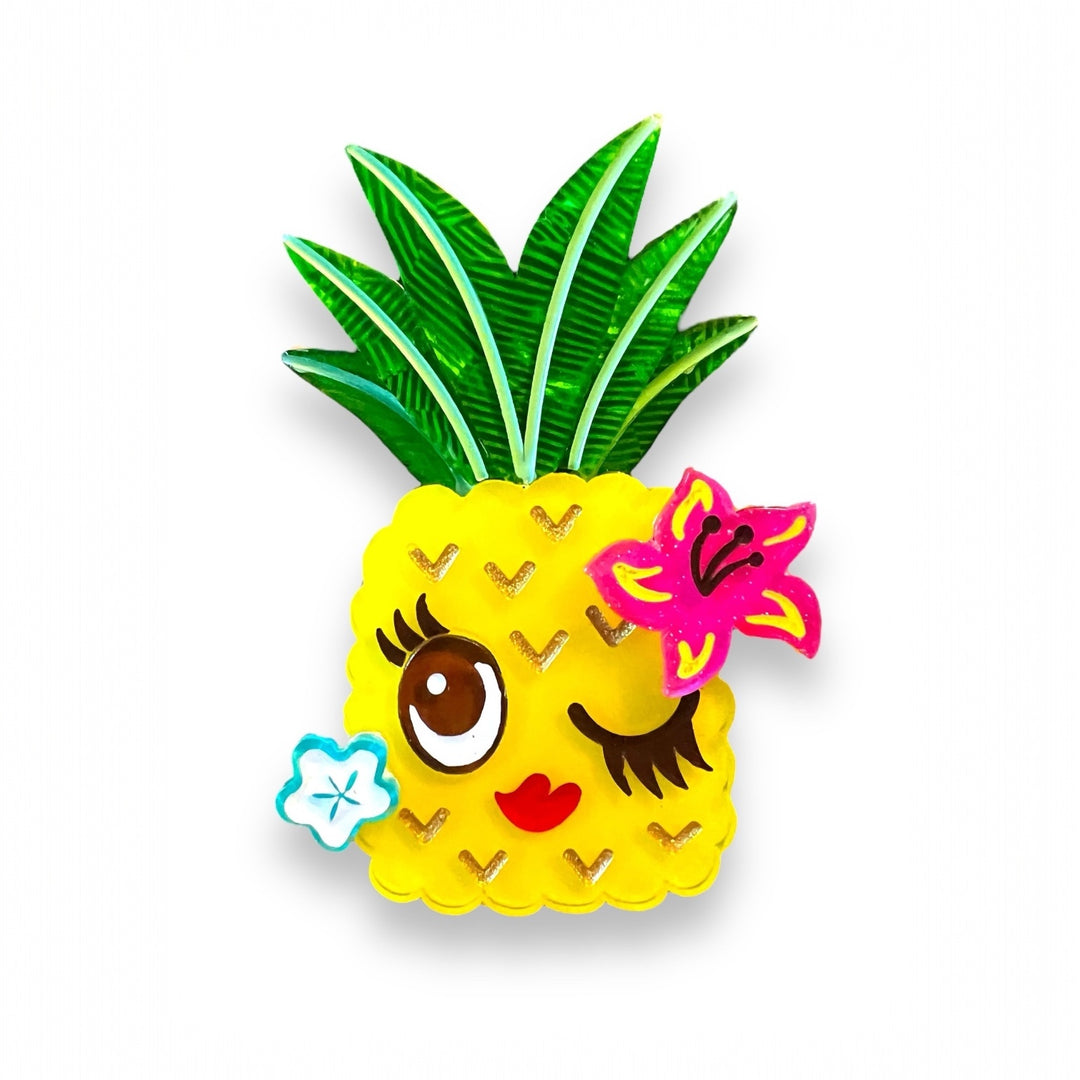 Pucker Up Pineapple Brooch by Miss Fluff x Lipstick & Chrome