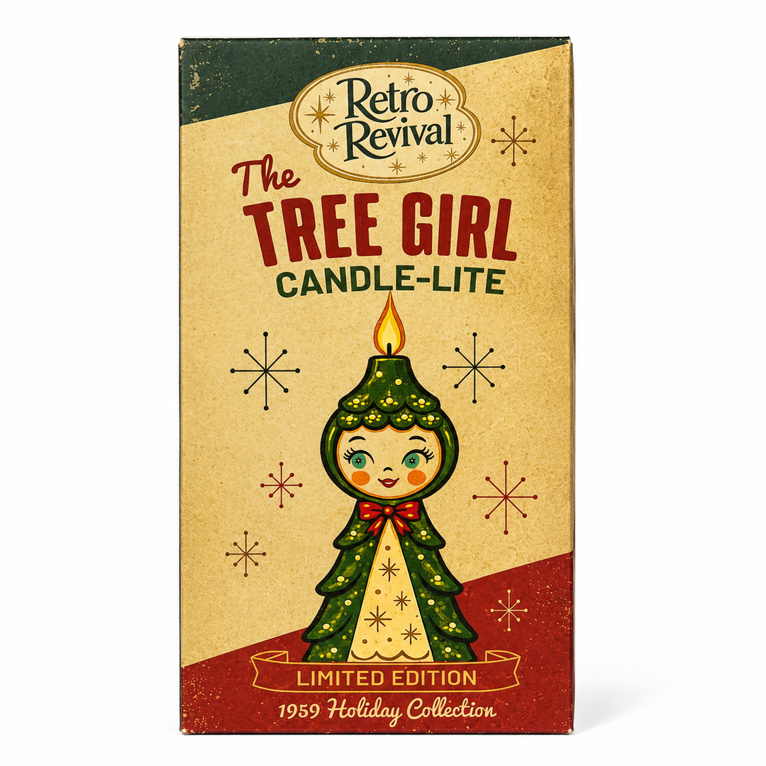 Tree Girl Candle-Lite | Mid Century Christmas Decor | Vintage Inspired Ceramic Holiday Figurine -SHIPS NOV/DEC