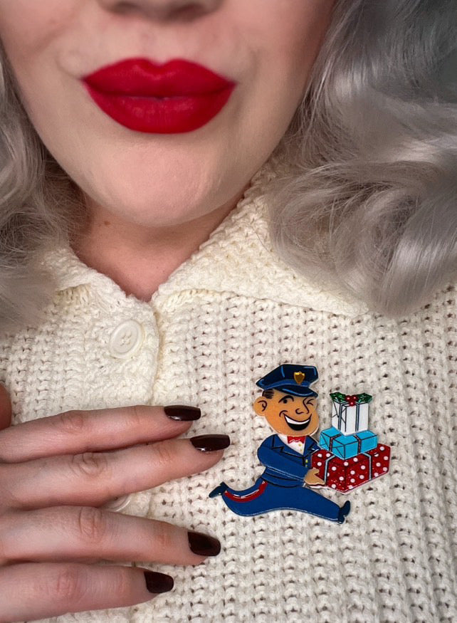 Christmas Happy Mail Brooch by 50's Vintage Dame x Lipstick & Chrome – view 5