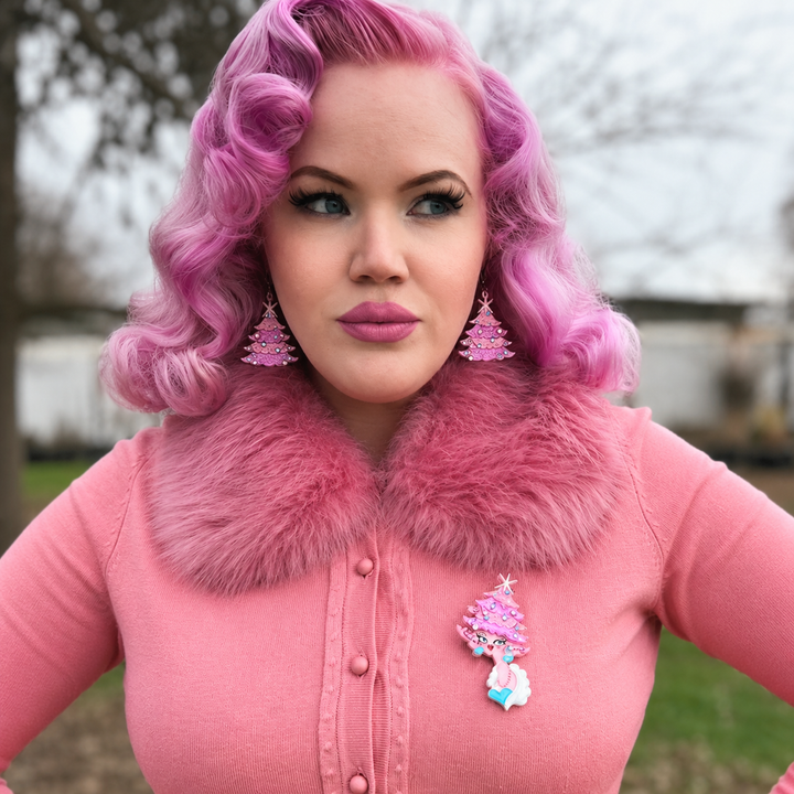 Pinkmas Glam Brooch by Miss Fluff x Lipstick & Chrome