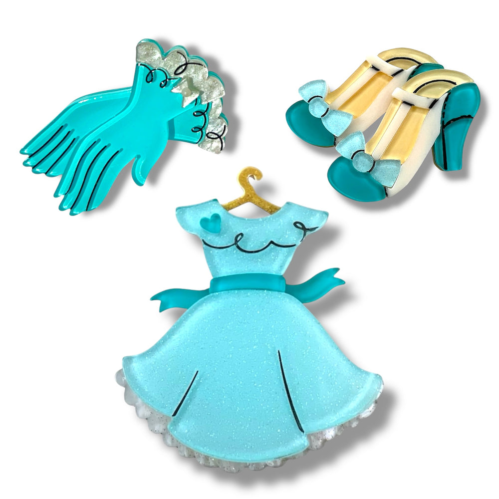 Dolled Up Essentials Bundle by Asia Ellington x Lipstick & Chrome — 3 vintage brooch set