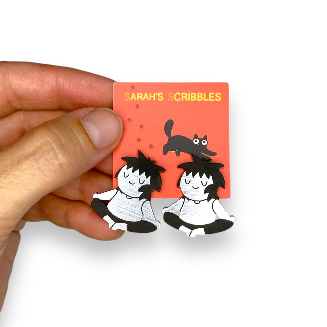 Last Chance! Sarah's Scribbles Meditating Sarah Earrings