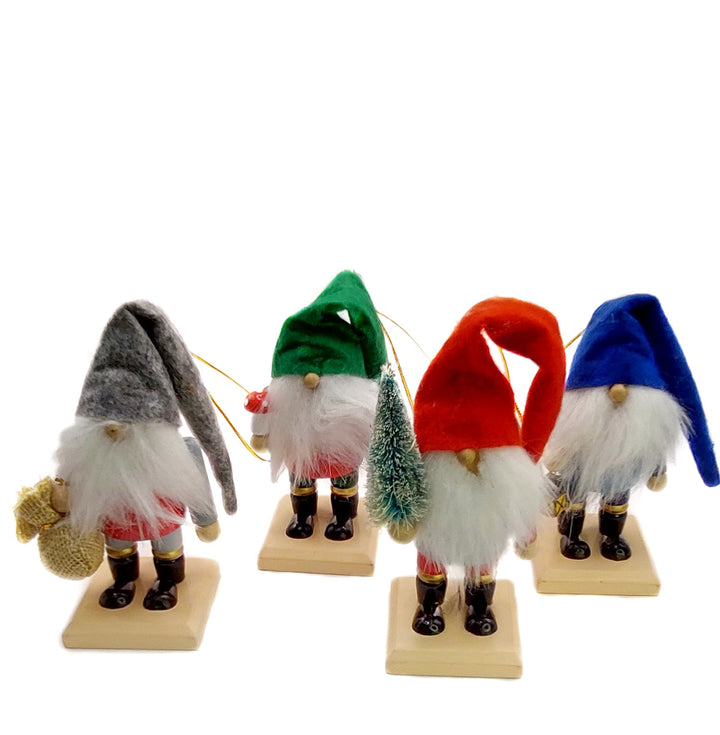 Christmas Gnomes Set. Wizardi Classic Wooden Festive Decoration F07M14-14