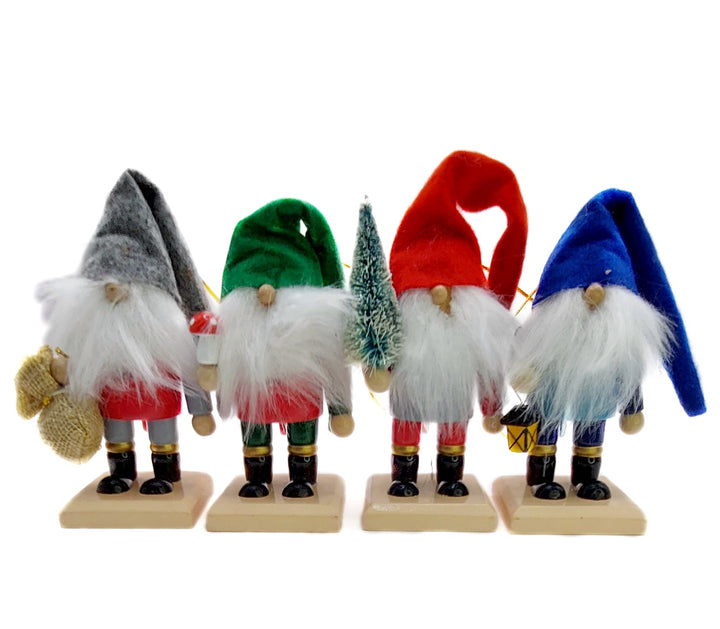Christmas Gnomes Set. Wizardi Classic Wooden Festive Decoration F07M14-14