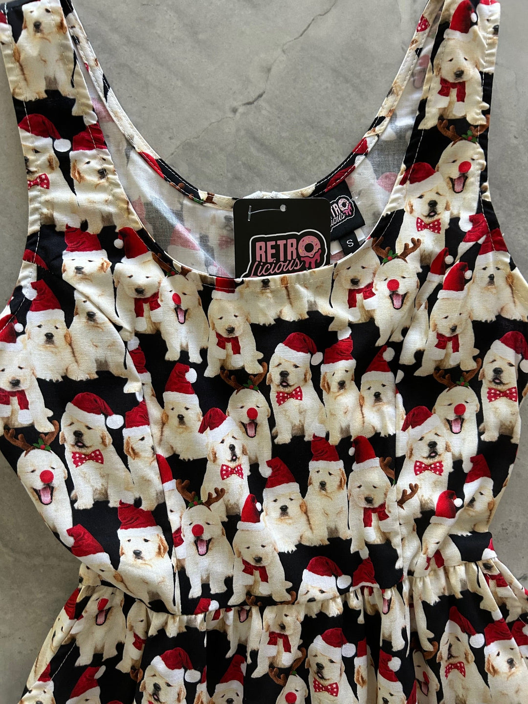 Dogs in Santa Hats Shorter Fit & Flare Dress